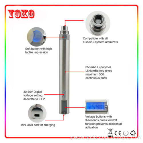 Newest Egovv LCD EGO Electronic Cigarette for CE4 CE5 Vivi-Nova